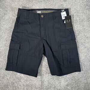 Lee Shorts Mens 33 Black Extreme Motion Ripstop Cargo Stretch 11 Inseam Utility